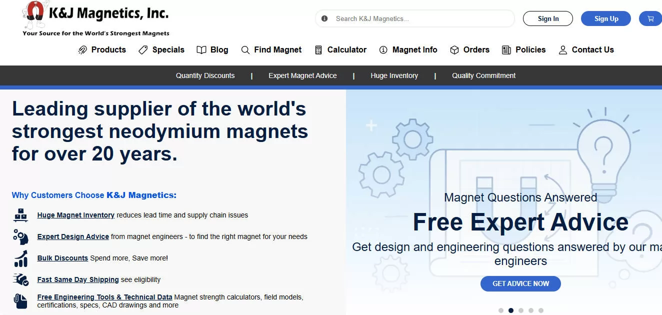 Neodymium Magnets Manufacturer In USA - K&J Magnetics